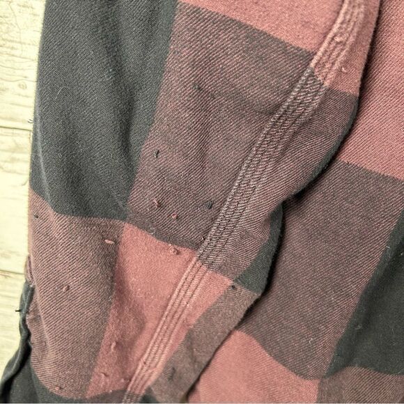 Carhartt Grunge Rugged Flex Fleece Lined Flannel Shirt Purple Plaid M (8/10) - Picture 10 of 15